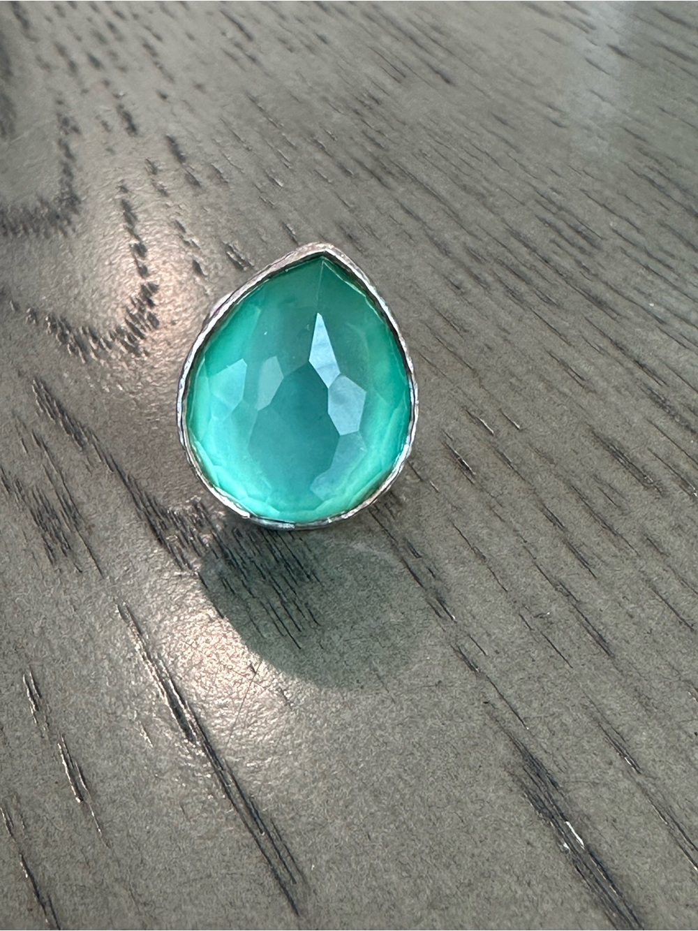 Ippolita Sterling Silver Tear Drop Ring w/Green Stone